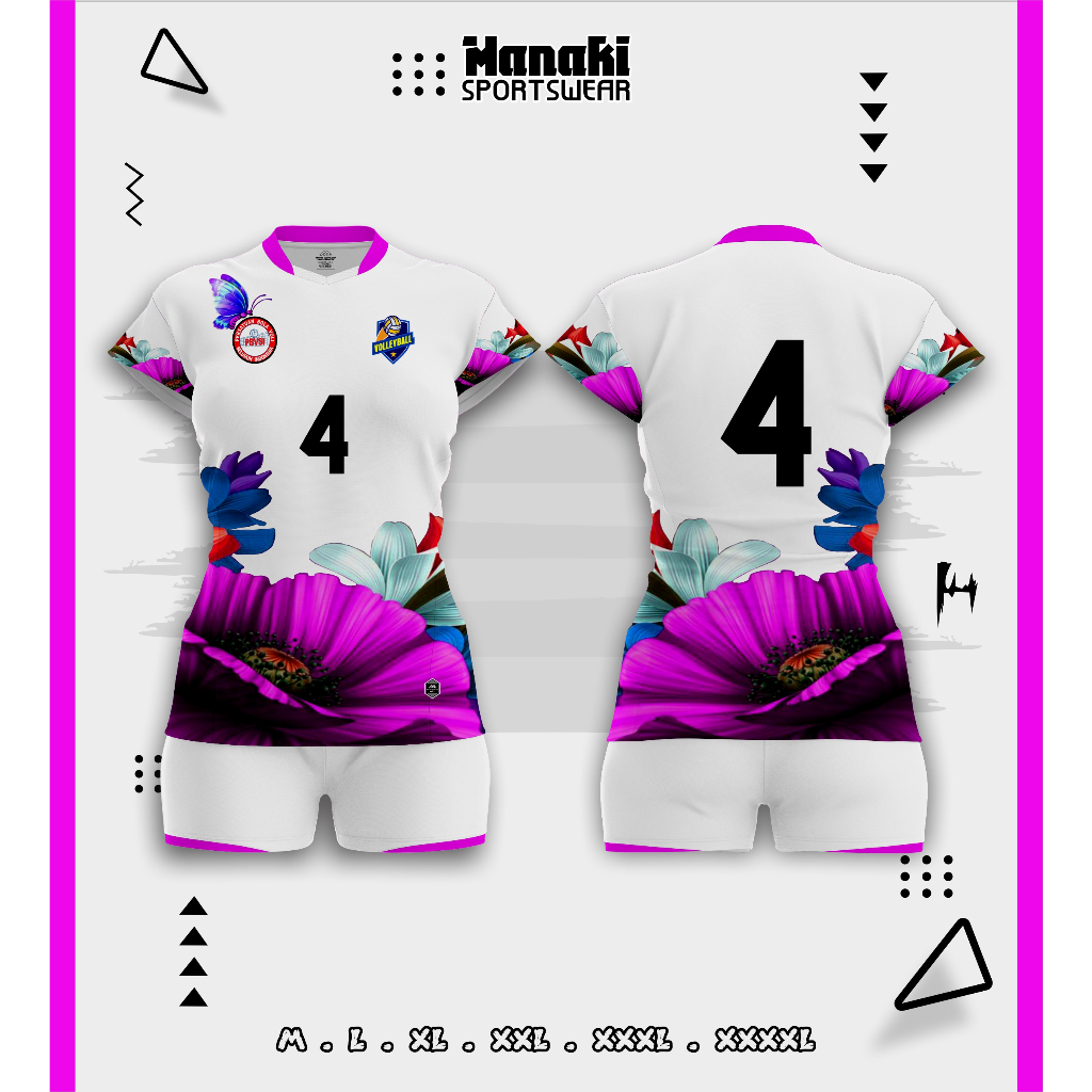 Baju Jersey Kaos Volley Voli Cewek Wanita Full Printing Olahraga Free Design Nama dan Nomer