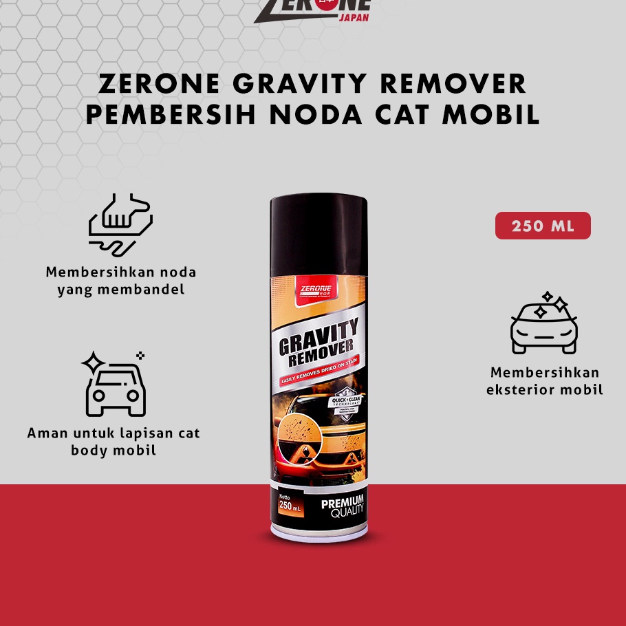 Terlaris Zerone Gravity Remover 25 ml Pembersih Noda Cat Pilok Kaca  Body Mobil