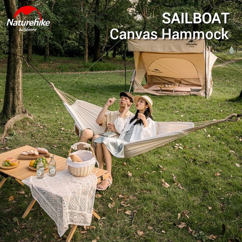 HAMMOCK CANVAS NATUREHIKE NH21DC000 SINGLE DOUBLE PERSON SAILBOAT DC-G00 HAMMCOK TEMPAT TIDUR AYUNAN