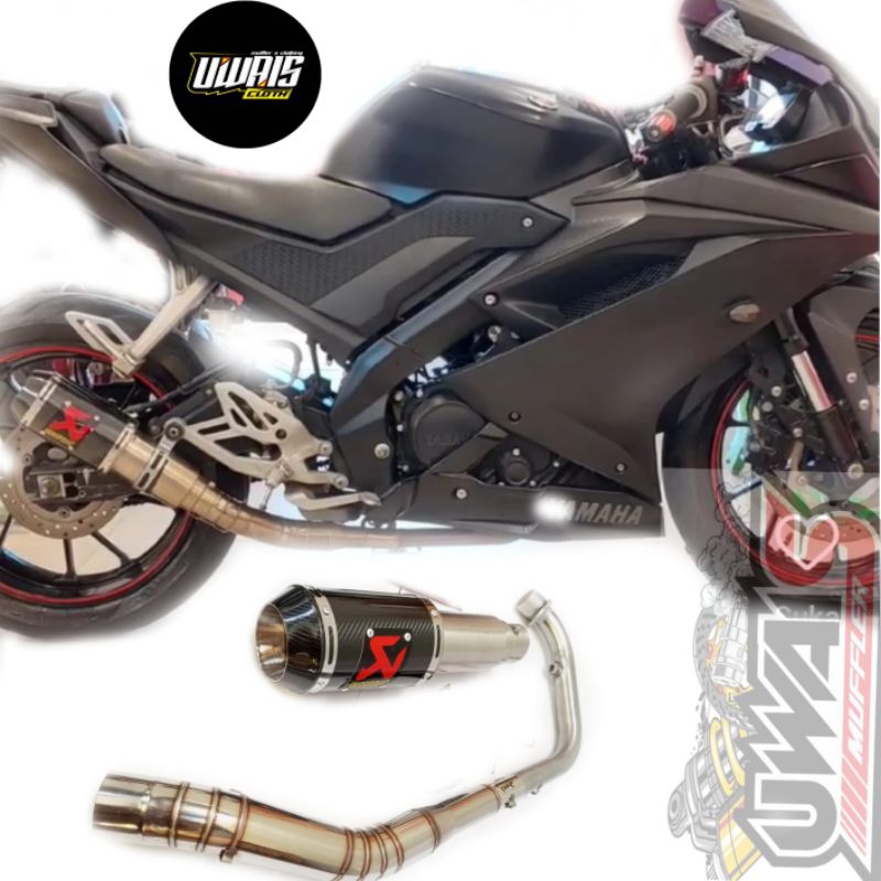 knalpot yamaha YZF R15 V3 V4 AKRAPOVIC 1 SET TINGGAL PASANG