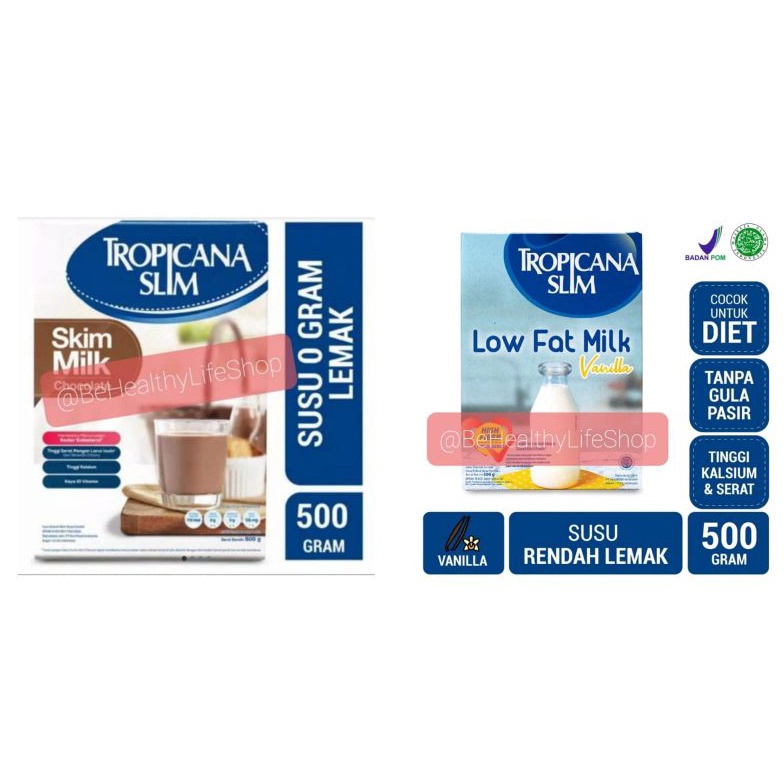 

Miliki Segera Susu Tropicana Slim skim milk chocolate coklat Susu Low Fat Vanilla Korean Strawberry Machiato 5 gr GKN