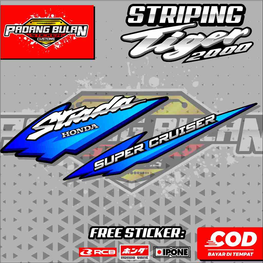 STRIPING STICKER TIGER 2000 / STRIPING LIST VARIASI HONDA TIGER 2000 (HEREX STYLE STRADA)