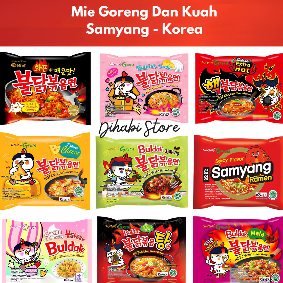 

VIRAL Samyang Mie Instan Hot Chicken Ramen Original Buldak Carbonara Extra Hot Cheese Jjajang Ramen Korea