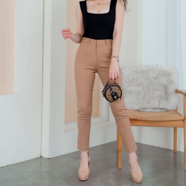 CELANA PANJANG CHOCO ANN WANITA ZIPPER DEPAN PANJANG D02