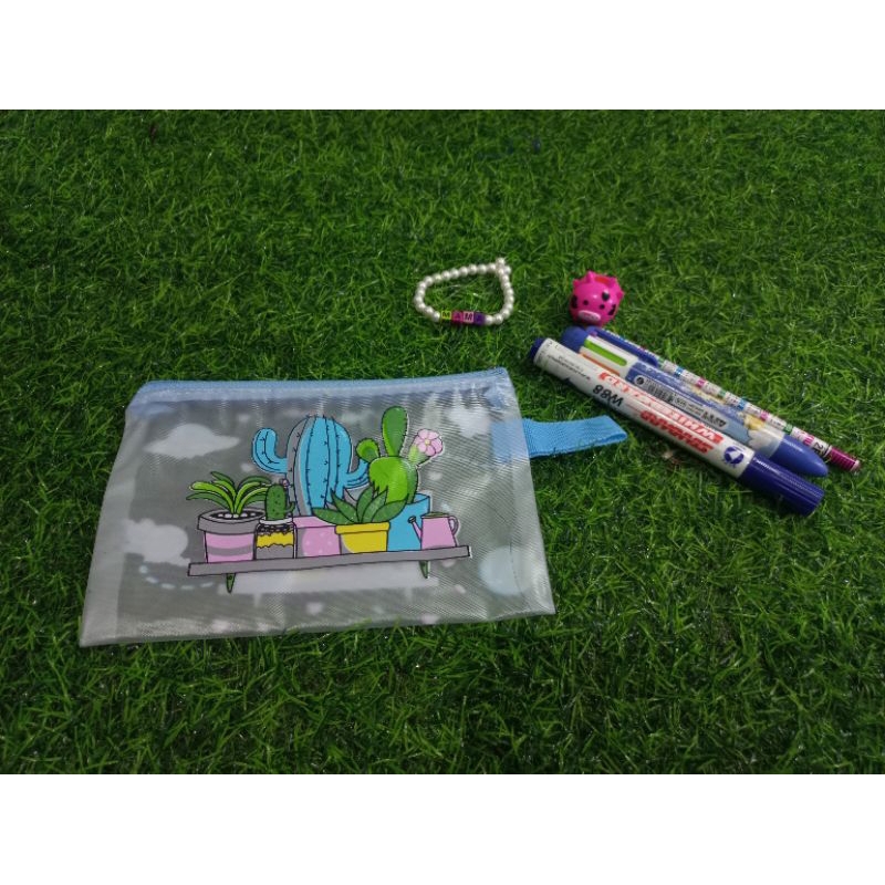 

Tempat Pensil PVC Transparan/kotak tas Kosmetik Pensil lucu Korea motiv