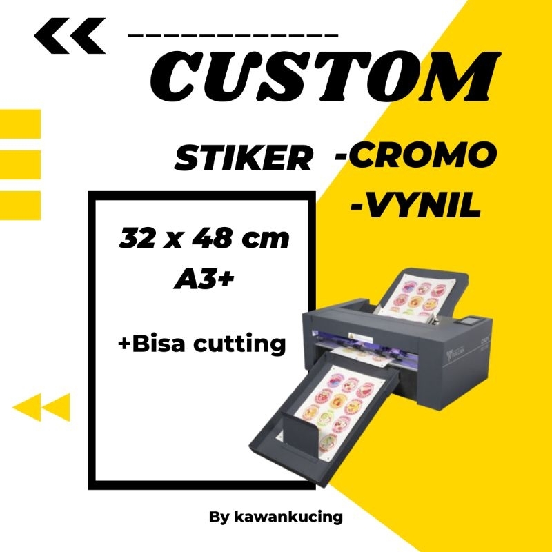 

Print A3+ | Cetak A3+ MURAH / Stiker CROMO dan Stiker VYNIL + Bisa CUTTING [TANPA MINIMAL ORDER]