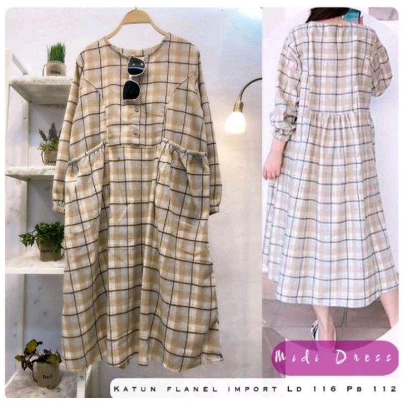 tunik/dress flanel wanita/atan wanita/tunik wanita