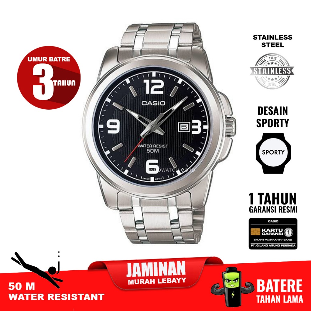 Casio MTP-1314D-1AV mtp1314 mtp 1314 original garansi resmi