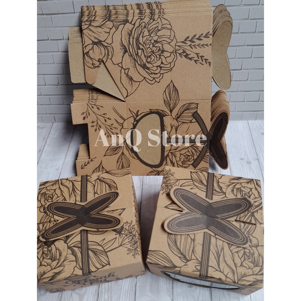 

isi 50pcs Box Rustic ukuran 8x8x4,5 bok untuk kemasan souvenir mangkok kecil dll