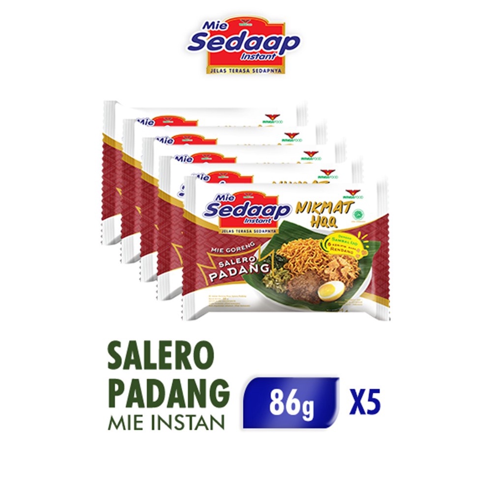 

ORIGINAL Sedaap Mie Instan Goreng Salero Padang Bag 86 gr x5