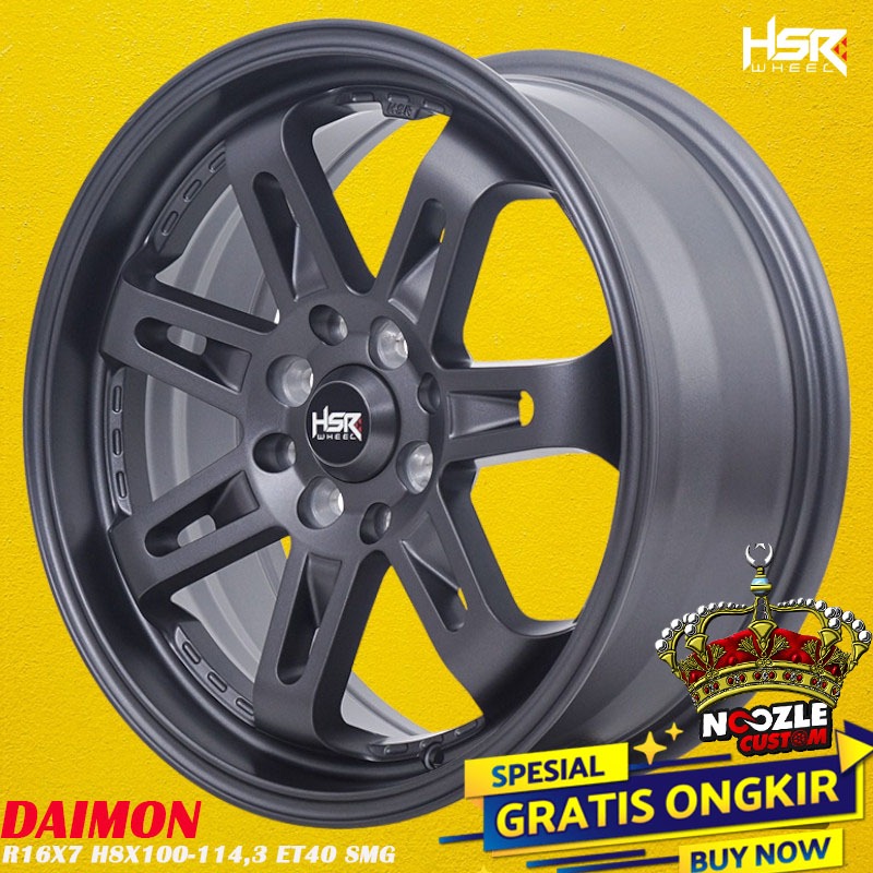 Velg Mobil HSR Ring 16 Lebar 7 Rata Lubang 4 Pelek Racing Ring 16 Baut 4