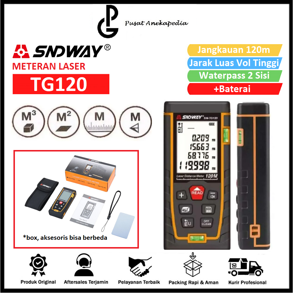 SNDWAY SW-TG120 Meteran Laser Digital Distance 120 Meter - Alat Ukur SNDWAY SW-TG120