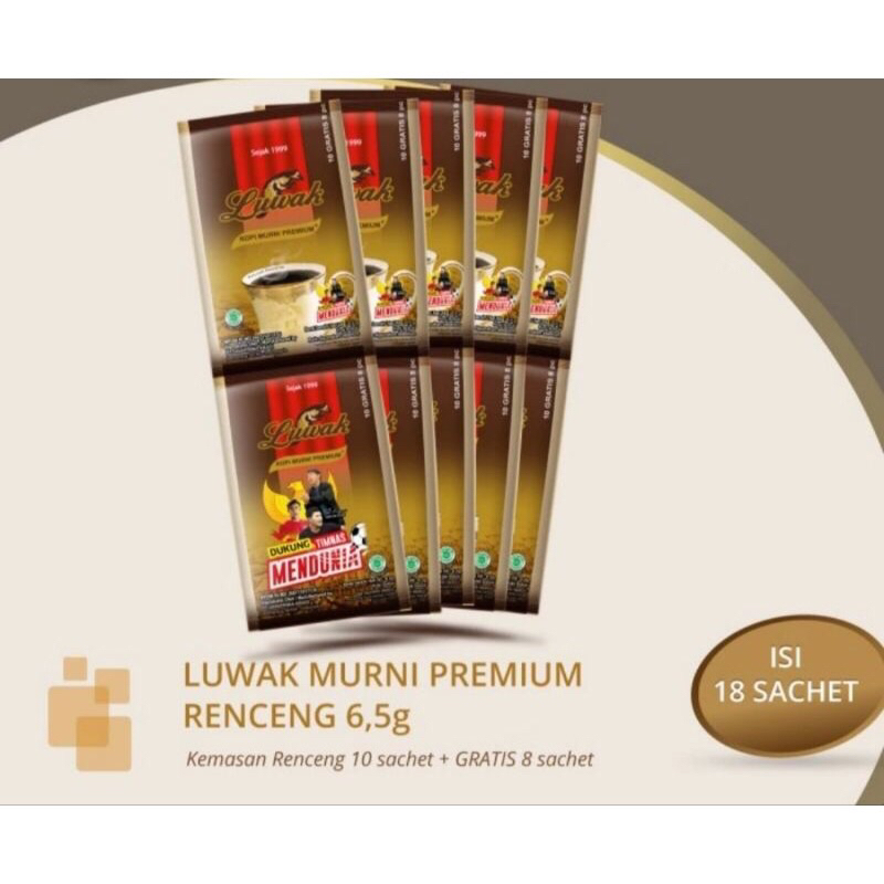 

Kopi Hitam Luwak Premium Isi 15/renteng (tanpa gula)