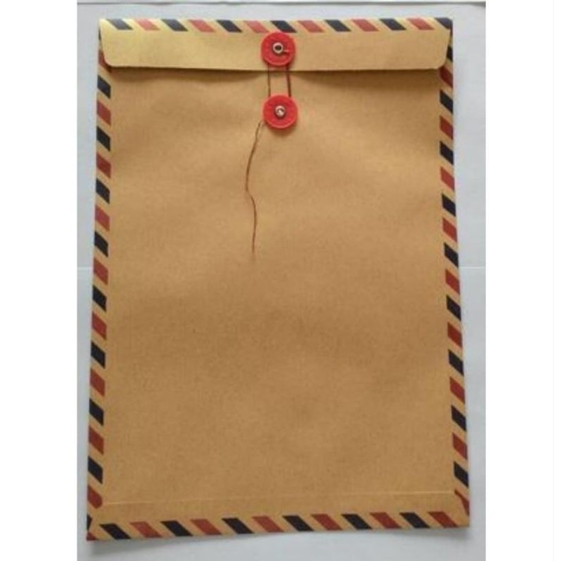 

MAP LAMARAN KERJA / AMPLOP COKLAT AIR MAIL TALI 1 PCS