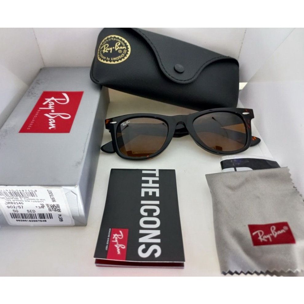 Kacamata hitam pria Rayban wayfarer tortoise original