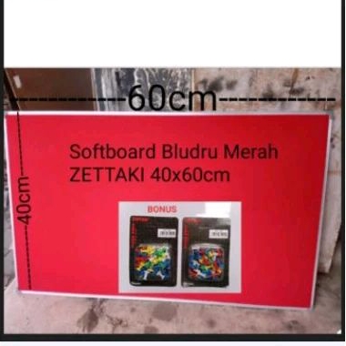 

SOFTBOARD CORK BOARD / PAPAN MADING GANTUNG BLUDRU MERAH ZETTAKI 40X60CM