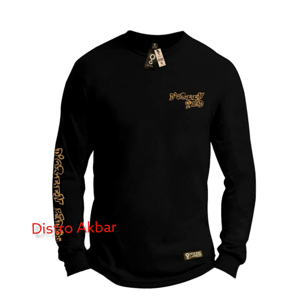 Kaos Pria Distro Lengan Panjang Hitam Tebal