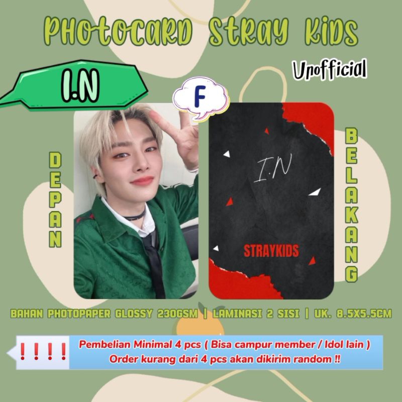 Photocard STRAYKIDS - I.N / Photocard Unofficial / Photocard  I.N STRAYKIDS / PC I.N / STAY / PC STR