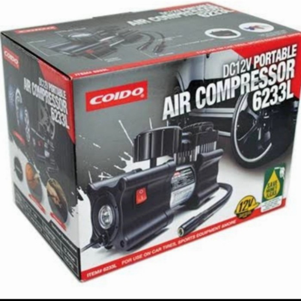 Pompa Ban mobil portable COIDO 6233L COMPRESSOR 12v 150 Psi Original