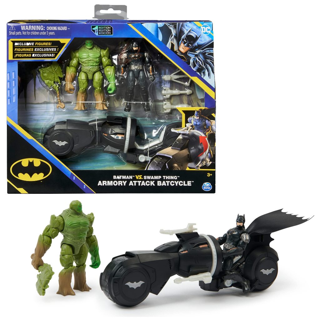 DC Batman vs Swamp Thing Armory Attack Batcycle Figure Set
