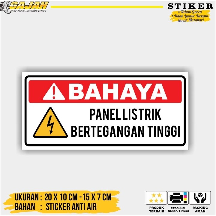 

Stiker Sign Bahaya panel listrik tegangan tinggi