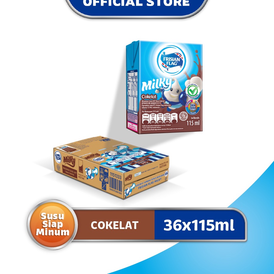 

THWP3765 Free Ongkir Frisian Flag UHT Milky Chocolate 115ml 36pcs Multipack