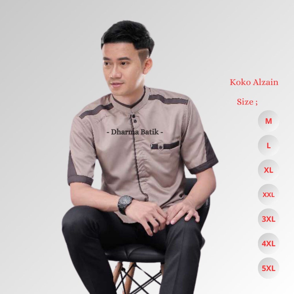 Baju Koko Jumbo Pria Size Lengan Pendek M L XL XXL XXXL XXXXL XXXXXL Batik Dharma Motif Yisunsin