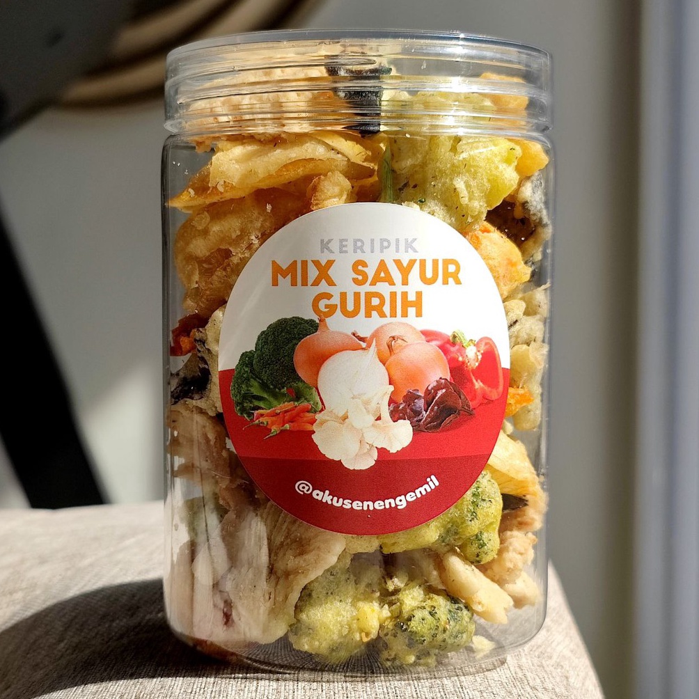 

el baru KERIPIK SAYUR MIX GURIH PREMIUM 75ml KERIPIK BROKOLI BOMBAY PAPRIKA CABE JAMUR TIRAM KUPING ACP