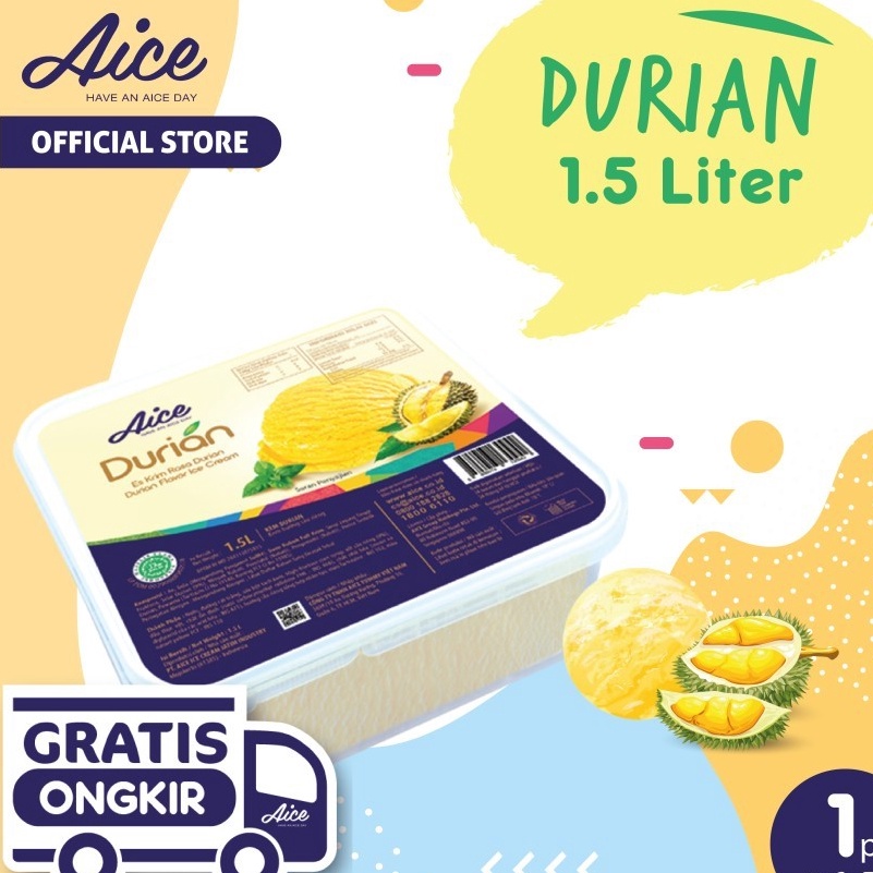 

WDDS1529 DISKON Aice Ice Cream Durian 15L Es Krim isi 1 pcs Eskrim rasa durian