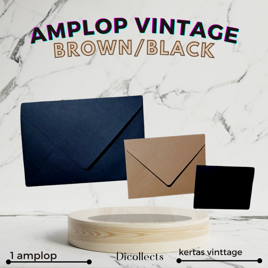 

AMPLOP VINTAGE KRAFT BLACK AND BROWN, HITAM DAN COKLAT A6,A7,A8