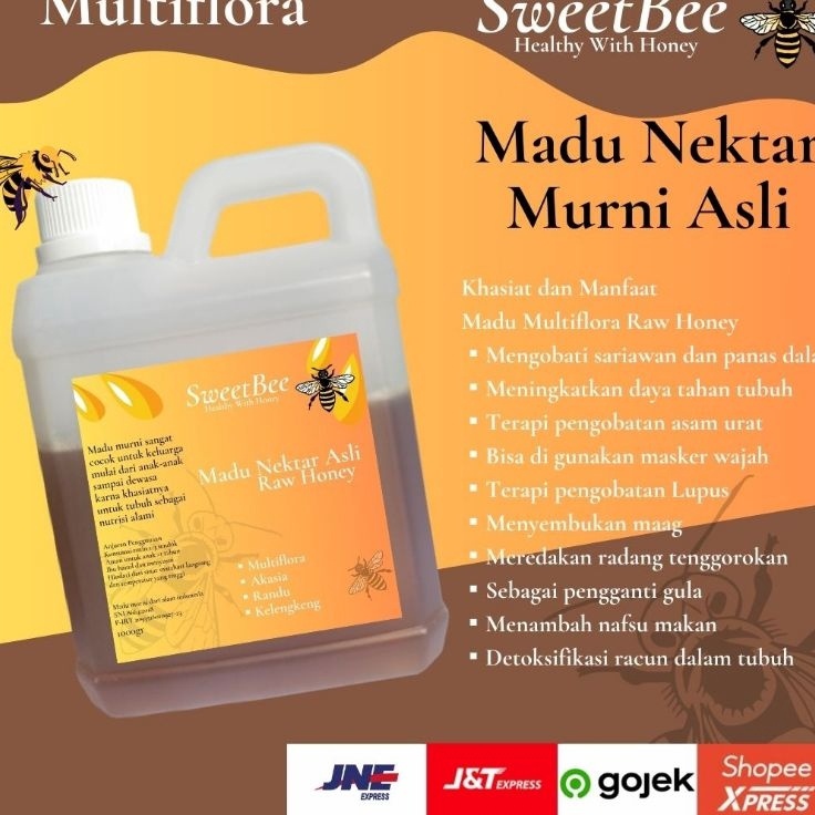 

QLRY145 Stok terbaru Madu SweetBee MULTIFLORA 1gr Raw Honey