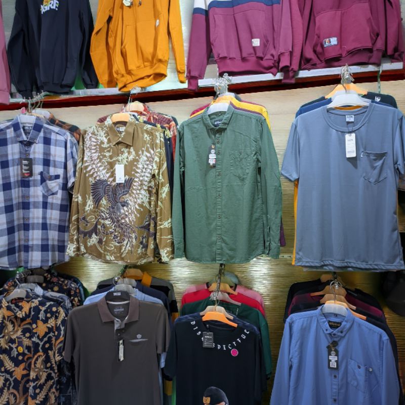 Kemeja Dengan Berbagai Macam Merk Ternama, Lengan Panjang Dan Pendek Motif Polos Dan Kotak Kotak, Ke