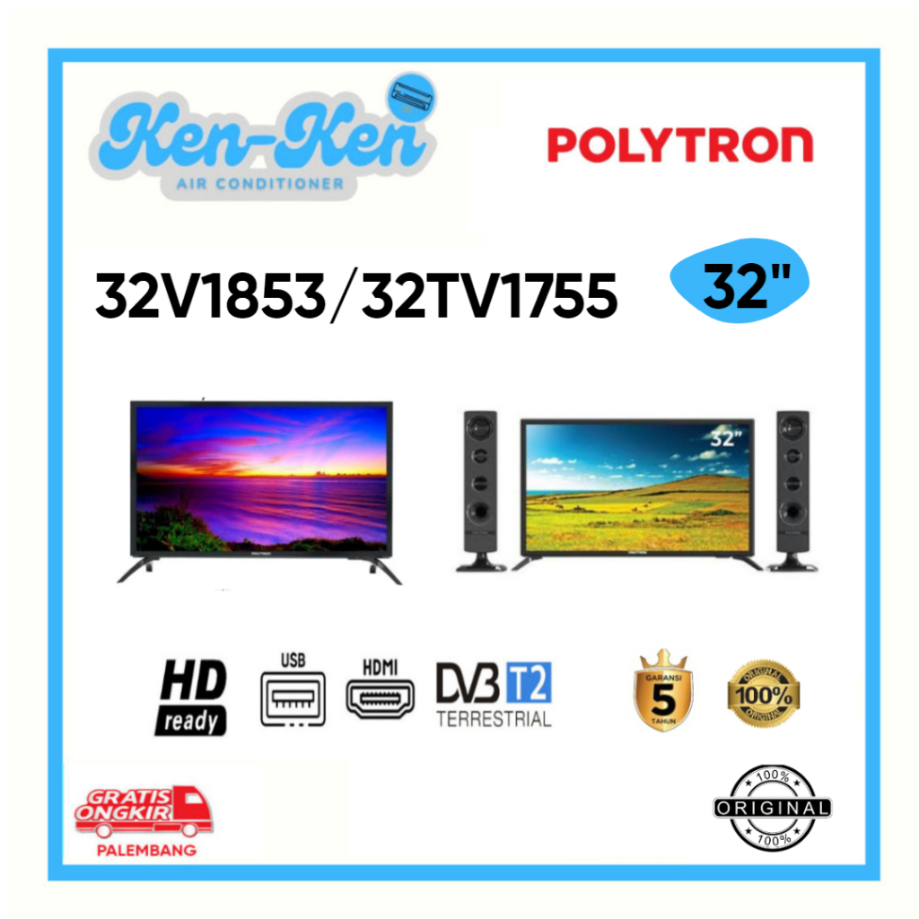 TV LED Digital Polytron 32V1853/1753 | 32TV1755/1855 LED Polytron 32 Inch Digital TV