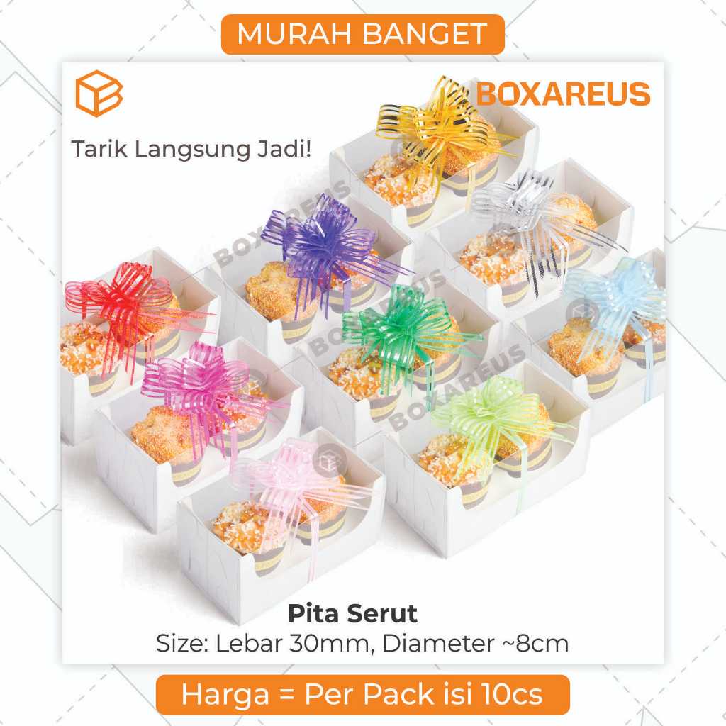 

Pita Tarik Pita Kado Dekorasi Hampers Kado Bingkisan Pita Serut Standar