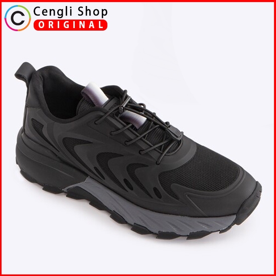 SEPATU SNEAKER EVERBEST PRIA ORIGINAL CASUAL BRANDED ASLI HITAM EM84