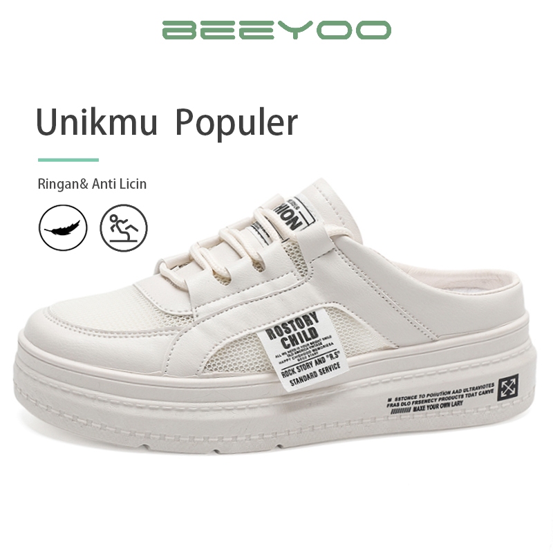 Beeyoo Sepatu Sendal Wanita Sepatu Flat Slip On Sepatu Santai Casual WK104