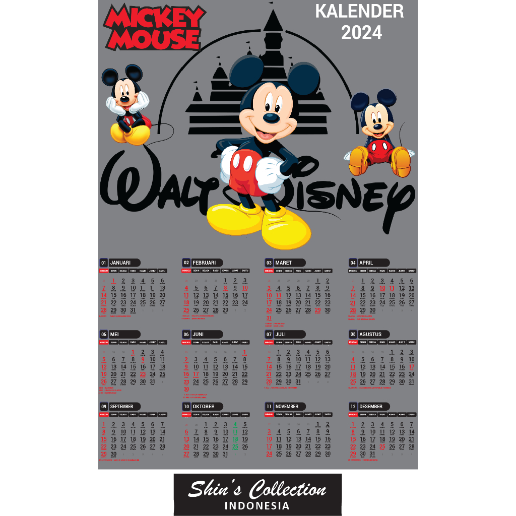 

Kalender Dinding Mickey Mouse 1 pc