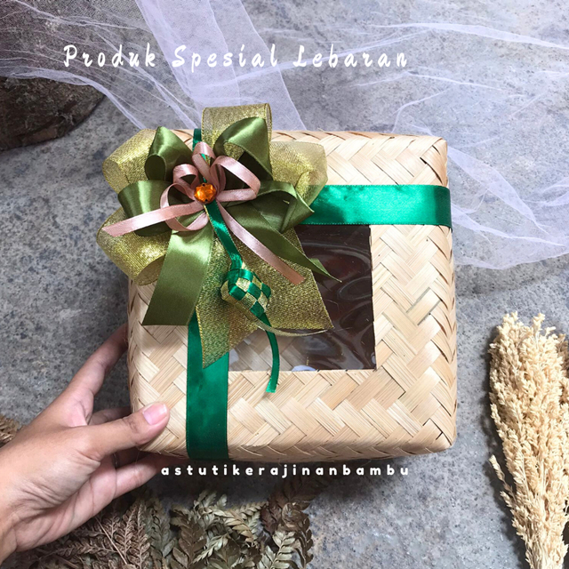 Parsel Lebaran Besek Bambu Box Lebaran Unik/ Box Hampers Idul Fitri / Parcel Hari Raya Besek Bambu H