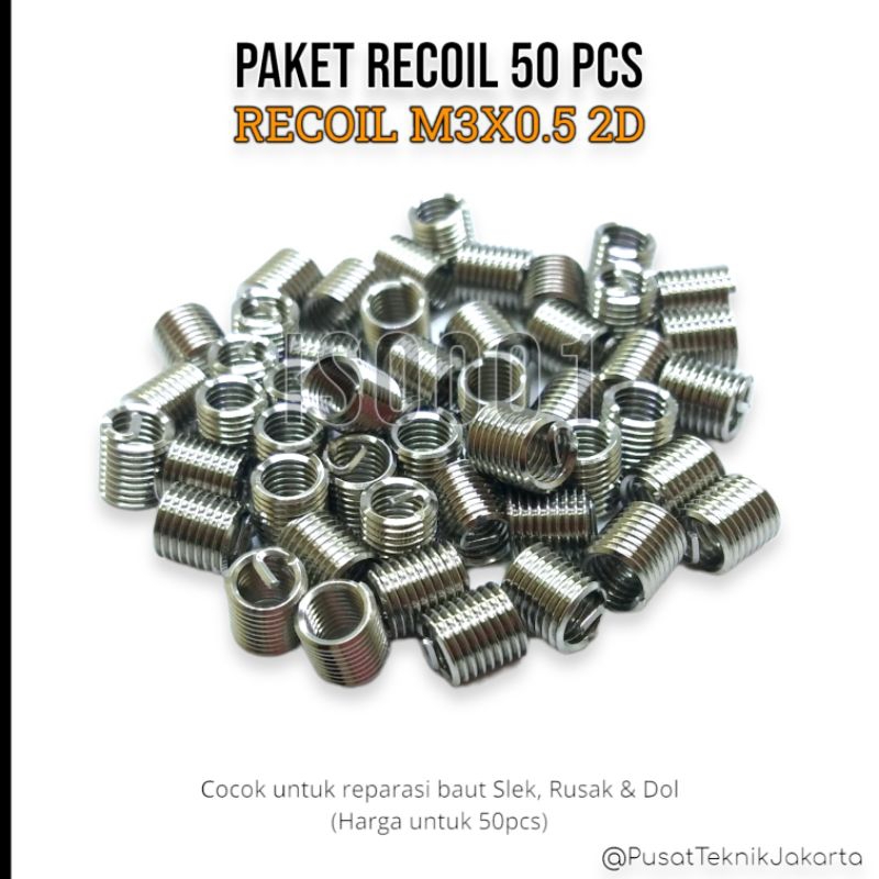 Paket 50pcs recoil m3x0.5 2D bukan recoil m6x1