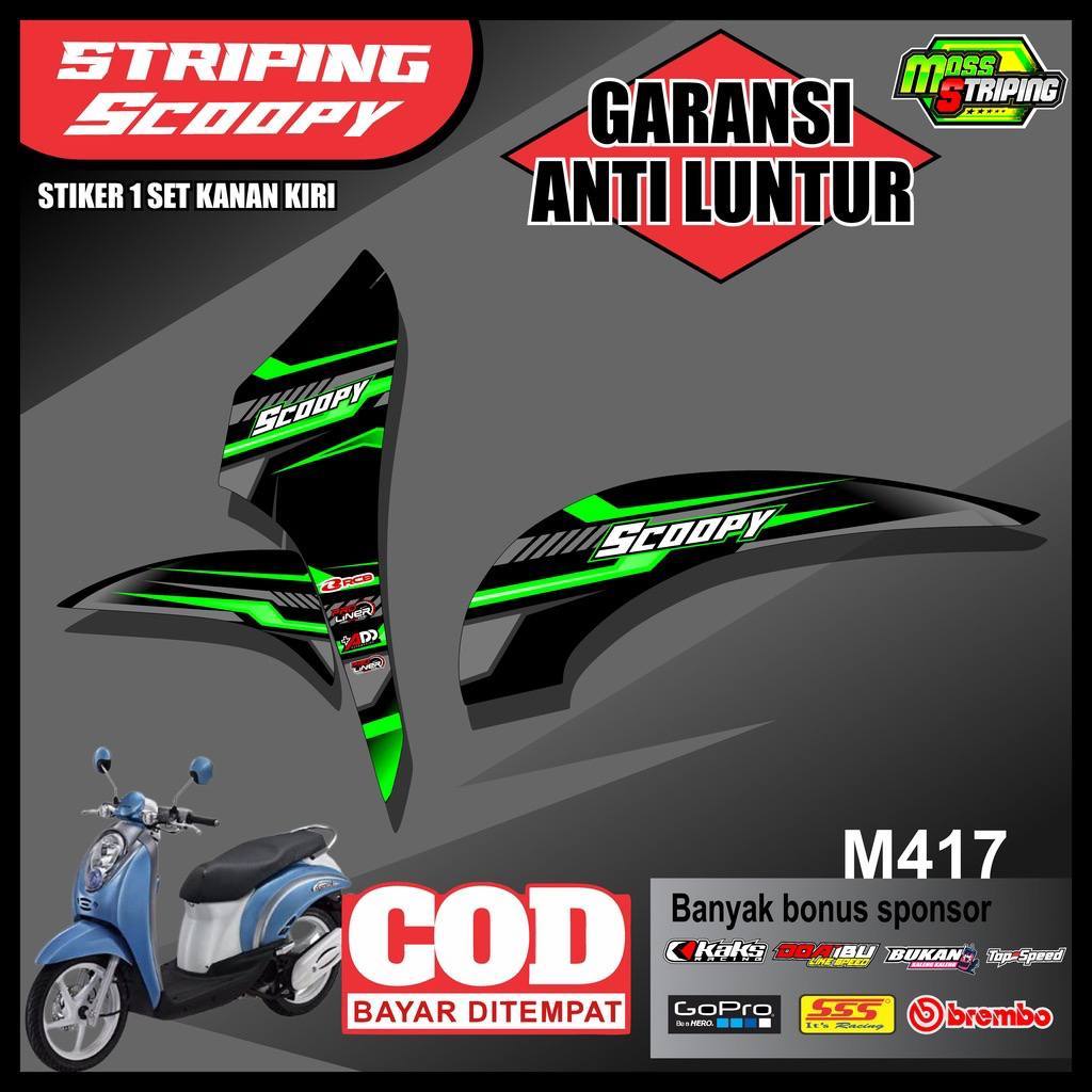 Striping Sticker stiker motor Scoopy Old Karbu Lama M417 Seticker Setiker setriping setrip strip aks