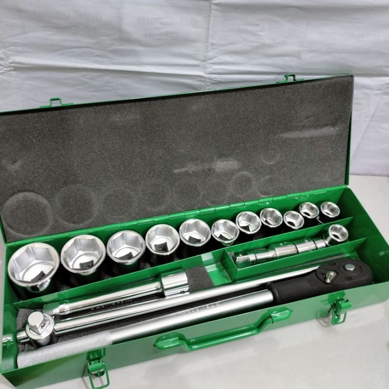 KUNCI SOK SET 3/4" 6PTS "TEKIRO" 19-50 18PCS || SOK SET TEKIRO DR" 3/4" 6PT (19MM-50MM)