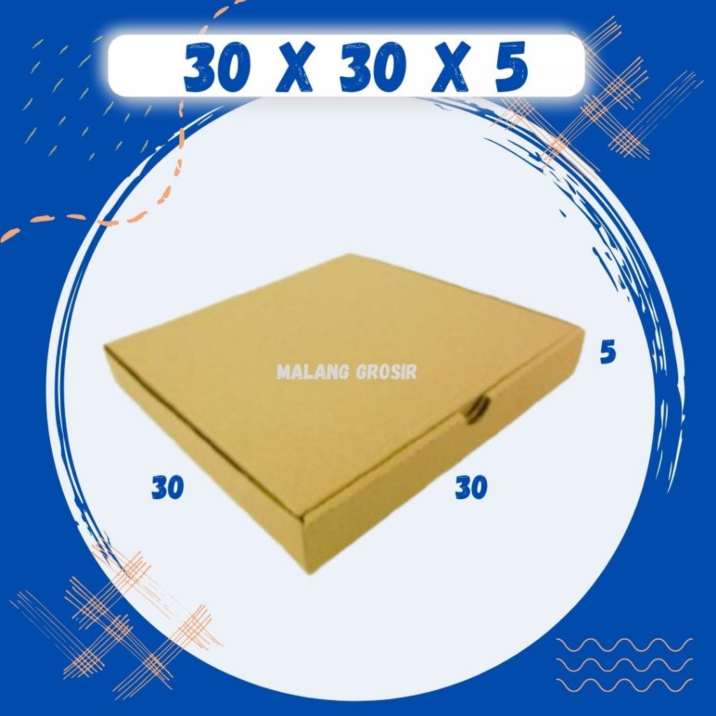 

Kardus 30x30x5 LD Box Dus Packing Kotak Kemasan Karton Pizza Souvenir Hampers Minyak Wangi Kosmetik