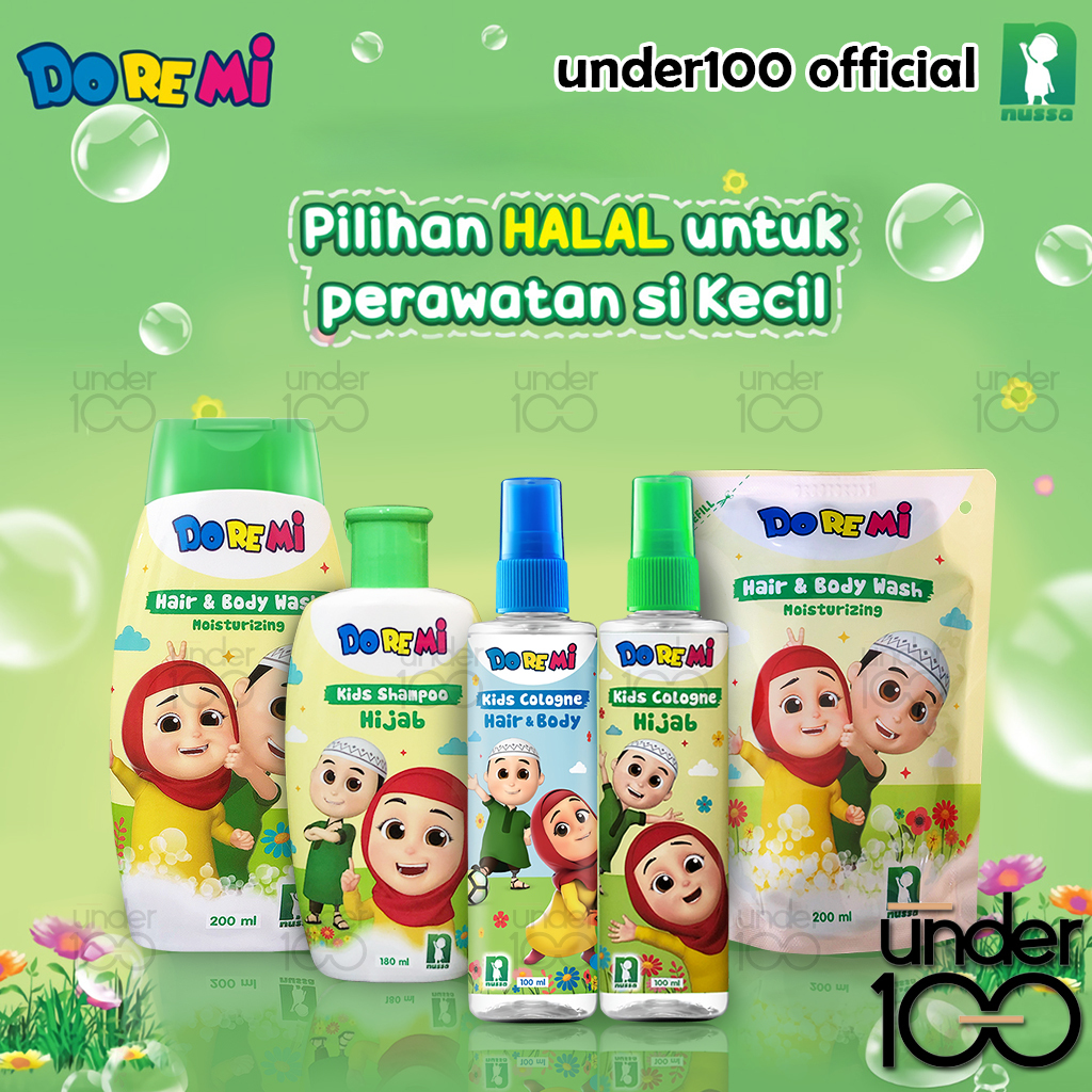 ❤ Under100 ❤ Doremi Nussa Rara Kids Series  | Hair Body & Body Wash |  Kids Shampoo Hijab | Kids Col