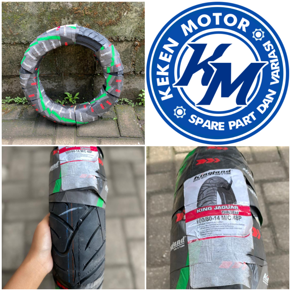 BAN LUAR KINGLAND 100/80-14 TUBELESS || BAN LUAR BELAKANG MATIC KINGLAND 100/80-14 TUBLESS(MOTIF DIK