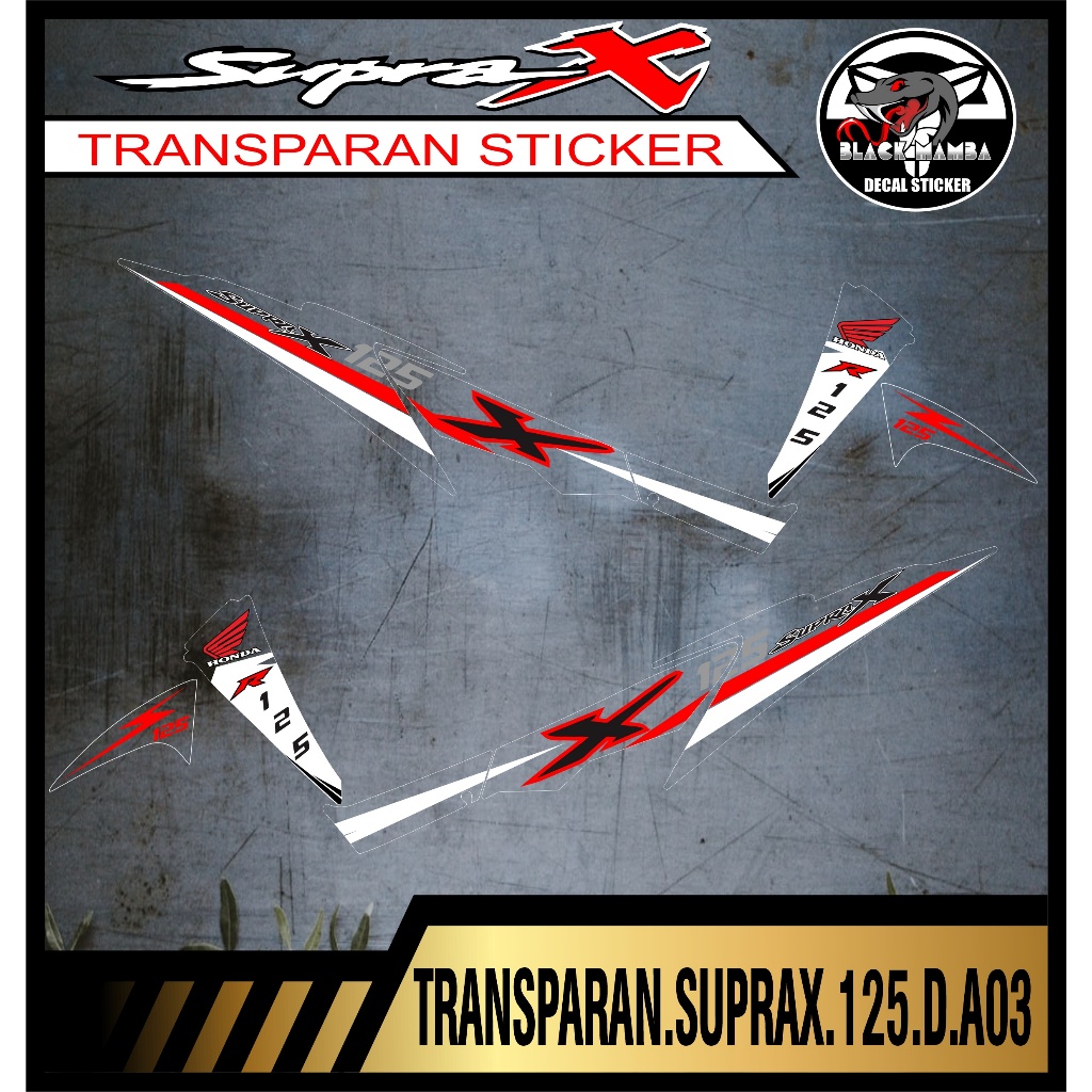 Striping TRANSPARNA SUPRA X 125 D 2006 list variasi TRANSPARAN honda SUPRA X 125 D CODE A03