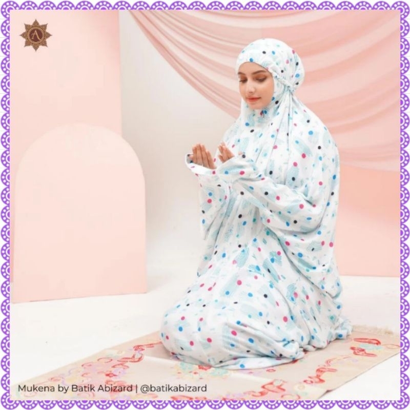 MUKENA DEWASA TERUSAN MOTIF DOTTY RAYON PREMIUM BY ABIZARD GRATIS ONGKIR KETAPANG KALBAR