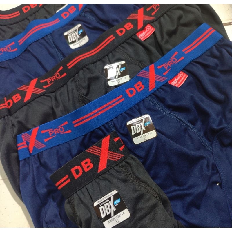 6Pcs Celana Dalam Pria Warna Hitam DBX PRO.CD Laki Laki Dewasa DBX PRO Seri Warna Gelap