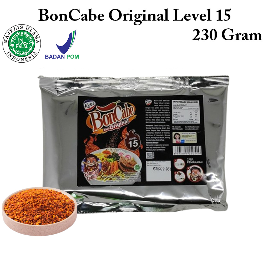 

Boncabe Level 15 230 Gram Cabe Bubuk / Bubuk Cabe Cabai Bubuk Tabur / Sambal Tabur Best Seller Terbaru Promo