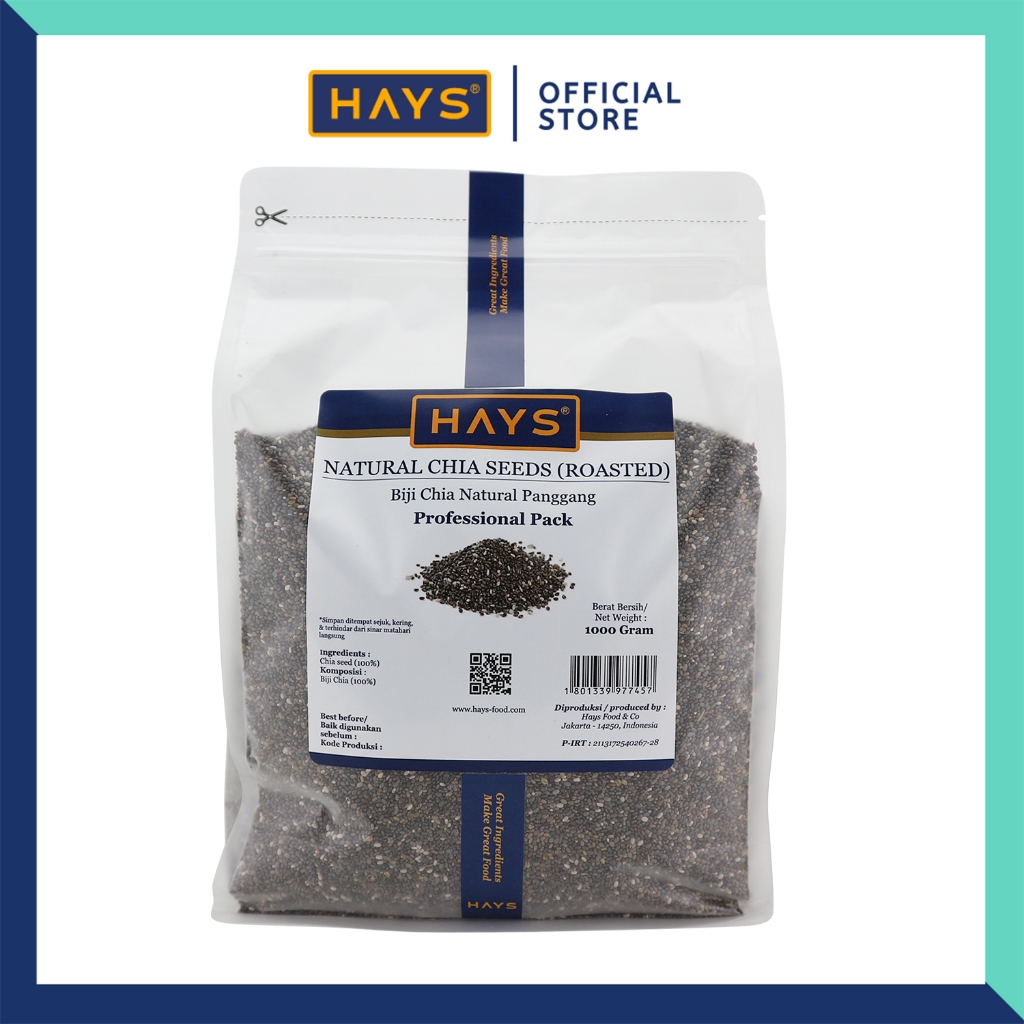 

HAYS - Natural Chia Seed (Roasted) 1 KG / Biji Chia Natural (panggang) 1000 G