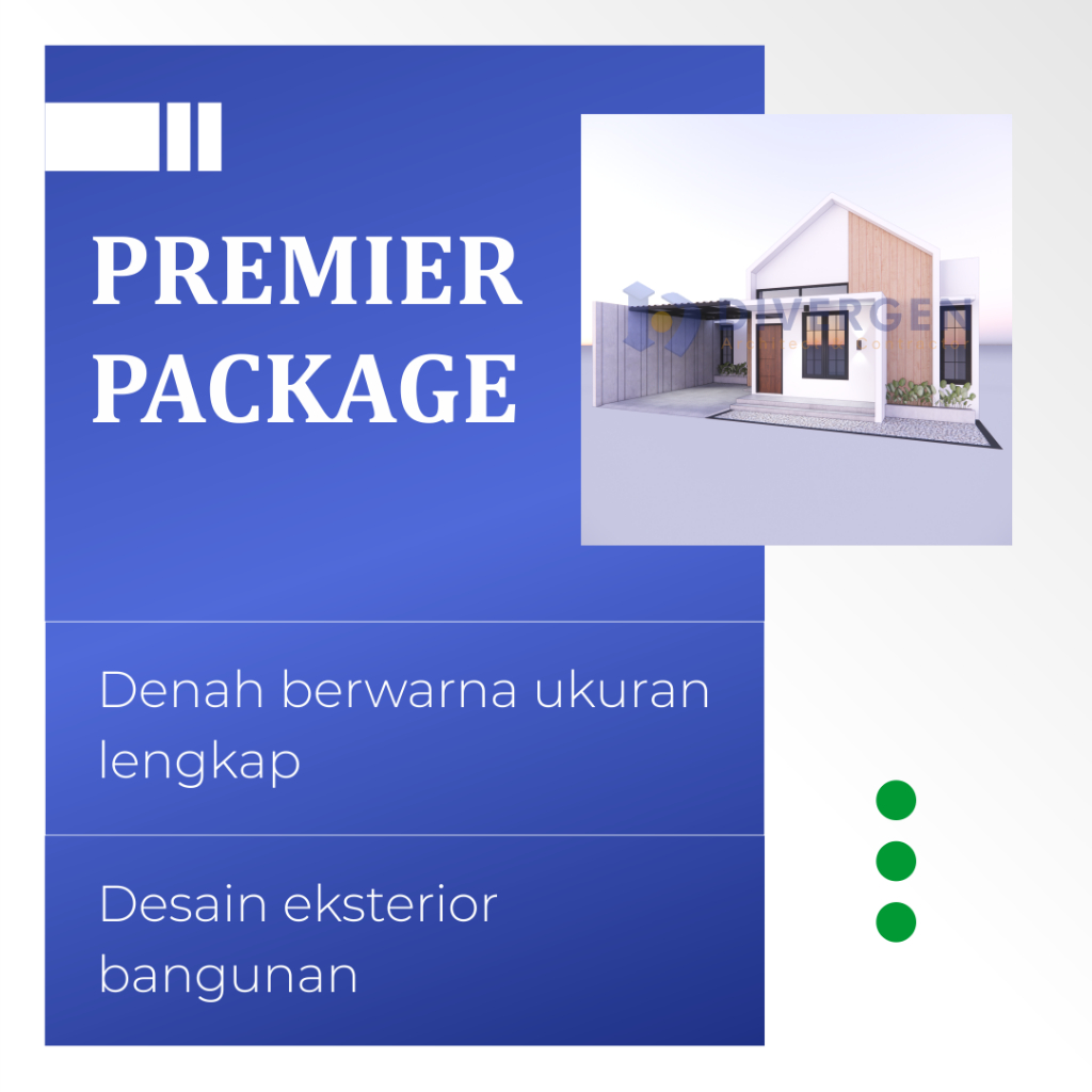 [ Paket Premier ] Desain Denah Rumah Ukuran Lengkap dengan Eksterior